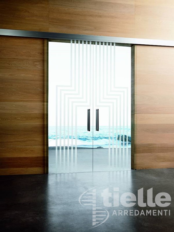 Porta scorrevole con vetri extra light Porte