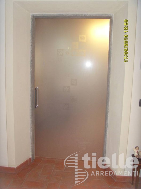 Porta scorrerevole in vetro satinato Porte