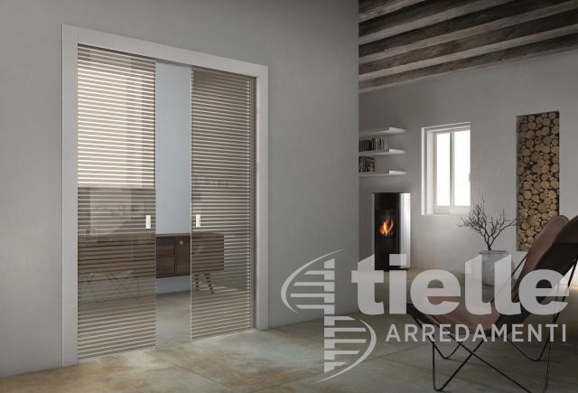 Porta scorrevole a scomparsa Henry Glass. Porte