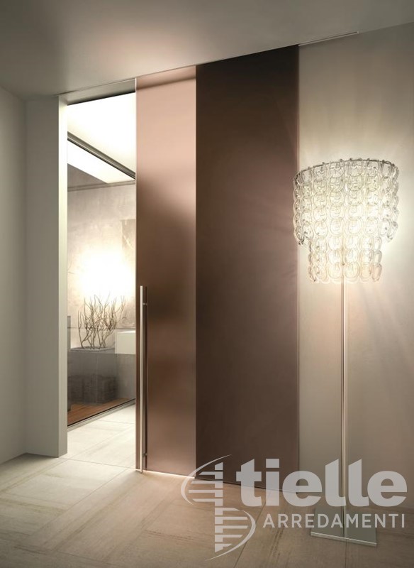 Porta Henry Glass scorrevole esterno muro inside. Porte